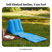 Inflatable Flocked Triangle Pillow Soft and Comfortable Inflatable Beach Backrest Flocked Air Mat Support for Travelers