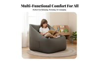 Comfortable Support Structured Bean Bag Sofa No Assembly Required Floor Chair Lightweight Household Furniture Ergonomic Design for Children, Adults, Students, Living Room, Bedroom, Balcony, Reading Nook