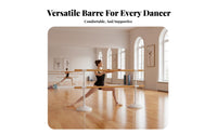 Stable Base Adjustable Double Ballet Barre Non-Slip Feet Adjustable Dance Barre Steel Core Reinforced Freestanding Dance Bar Heavy Duty Construction for Dancers, Adults, Beginners, Studio, School, Gym