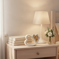 Ceramic Heart Sculpture Elegant Ceramic Heart Ornament Glossy Tabletop Ornament for Entryway Table, Bookshelf, Desk
