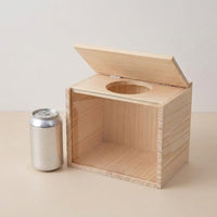 Chinchilla Sand Bath Container and Wooden Sand Bath, Panoramic Pet Bath with Vented Sides and Metal Sieve, for Chinchillas and Squirrels