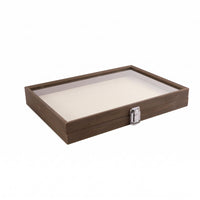 Wood-Grain Jewelry Display Box Metal Clasp Jewelry Storage Box
