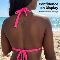 Bikini Top for Plus Size Women, Padded Halter Tie Back Design for Adjustable Support, Comfortable Nylon Polyester Beachwear for Water Sports