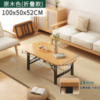 小户型折叠茶几客厅家用简约现代可折叠边几户外阳台简易折叠饭桌 暖白色【100*50*52】椭圆长方桌❤免安装