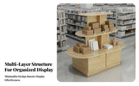 Multi-Functional Island Display Shelf Versatile Retail Display Cabinet Sturdy Construction Retail Fixture Easy Assembly for Shopkeepers, Supermarket Managers, Small Business Owners, Shopping Mall, Temporary Shops, Boutique, Trade Exhibition S