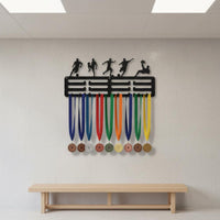 Showcase Your Achievements Running Medal Holder Sturdy and Long-Lasting Wall Mounted Medal Hanger Great Gift Idea Athlete Awards Display Cut for Runners, Athletes, Home Gym, Living Room, Bedroom