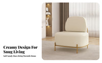 archedhhedd Teddy Settee Creamy aesthetic Sofa Upholstered Reception Bench for Business Owners, Interior Designers, Clothing boutique, cosmetics studio, Lounge Area