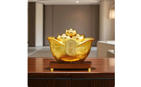 Ceramic Treasure Bowl Prosperity Ceramic Prosperity Bowl Fortunate Treasure Basin with Ingots for Entryway