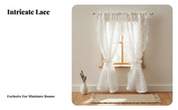 DIY Accessory 1:12 Scale Lace Curtain Scalloped Border 1:12 Scale Window Drapes Handmade for Crafters, Dioramas, Model Room