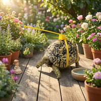 Turtle Harness and Leash Hanging Tether Turtle Walking Leash Yellow Reptile Walking Harness for Exercise