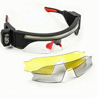 Headlight with Replacement Lenses Activated Eyeglass Headlight USB-C Eyeglass Light for Mechanics, Home Improvers, Repair Work, Inspection, Camping