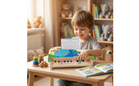 Educational Dinosaur Keyboard with Music Stand Interactive Piano with Music Stand Compact Wooden Keyboard Sturdy for Toddlers, Playroom