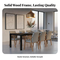 Ergonomic Design Solid Wood Study Chair Wide Armrests Upholstered Wood Armchair Stable Construction Padded Backrest Armchair High-Density Foam Cushion for Students, Office Workers, Homeowners, Reading Nook, Living Room, Bedroom, Kitchen