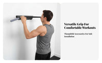 High Load Capacity Wall Mounted Pull-up Bar Heavy Duty Steel Wall Mounted Pull up Bar Space Saving Strength Training Equipment Anti-Slip Foam Grips for Fitness Enthusiasts, Adults, Athletes, Indoor, Garage, Doorway