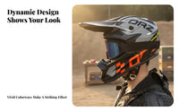 Motocross Helmet Aerodynamic Design Full Face Motocross Helmet Sturdy Shell for Mountain Bikers, Adults, Rough Terrain, Rally Trail Riding