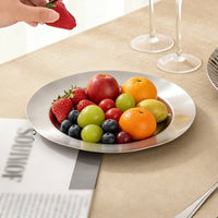 Irregular Round Fruit Plate Shallow Serving Tray with Wide Rims Low-Profile Fruit Tray for Hosts, Home Interior Designers, Hotel