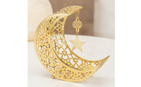 Moon Tray with Star Charm Multipurpose Display Holder Versatile Ornament for Eid