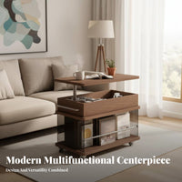 2-Tier Rolling Trolley Light Luxury Design Side Table With casters Multi-Functional for Homeowners, Adults, Small areas, Office