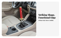 Woven Texture Manual Gear Knob Metal Sleeve Wrapped Shifter Knob Installation Kit Car Accessory Decorative for Most Vehicles