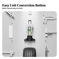 Digital Tire Pattern Depth Gauge Stainless Steel Tip Tire Pattern Depth Gauge High Precision for Mechanics, DIY Enthusiasts, Vehicle Maintenance