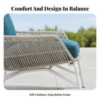 All-Weather 4-Piece Woven Lounge Seating long-lasting Frame Outdoor Furniture Thick paddings Garden Furnishing Easy Maintenance for Families, Homeowners, Adults, Balcony, Sunroom, rearyard, waterside