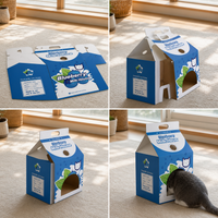 Milk Carton Cat House Corrugated Cardboard Scratcher Bed