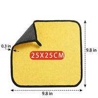 Thickened Car Drying Towel and Microfiber Cloths, Double Sided Towel with High Absorbency Coral Fleece, No Residue for Car Paint and Polishing