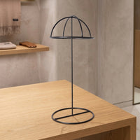Stainless Steel Hat Display Stand Brushed Metal Hat Stand with Dome Support Minimalist Height Adjustable for Boutiques, Collectors, Dressing Room, Closet