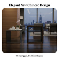 New Chinese design Upholstered Armchair with Wooden Frame Wide Armrests Wooden angular frame Armchair Ergonomic Design Seating Furniture for Business Professionals, Interior Designers, Conference Room, Reception Area, Hotel Lobby, Library