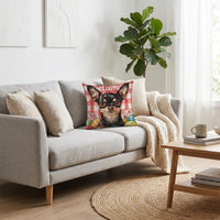Easter Egg Throw Pillow Cover Double-Sided Printing Chihuahua Easter Pillowcase for Living Room, Bedroom, Sofa, Home Decor