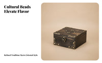 Home Decor Square Wooden Storage Box Hinged Lid Carved Panel for Tabletop