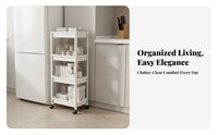 Rolling Storage Cart Movable Mobile Shelving Unit Slim Rolling Storage Cart Space Saving Multi-Tier Utility Trolley for Bathroom