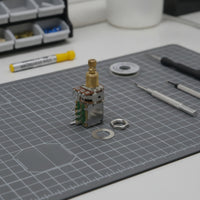 B500K Potentiometer with Switch Compact Guitar Control Pot with Knurled Shaft Threaded for Luthier, Guitarists