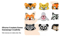 Performance Prop Cartoon Creature Half-Mask Easy to Wear Creature Mask Set Single Size Fits All Costume Accessory Adjustable Strap for Preschoolers, Toddlers, Stage Performances, School Plays, Classroom Activities, Halloween