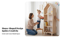 Child-Friendly Design No-Coststanding Childs Armoire Accessible Display House-Shaped Clothes Rack Stable Structure children's Storage Easy Assembly for Toddlers, Babies, Parents, Playroom, Bedroom, Daycare, Kindergarten