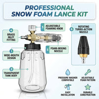 Car Cleaning and Detailing Kit for Thick Car Foam, Stainless Steel Foam Sprayer for Washing, Clear Alloy Foam Lance, Quick Release Connect Kit