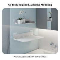Suction mount shelf tooldrillless installation glass storage areaSaving for Living Room, Bathroom