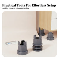 4 Pieces Clamp Style Adjustable Leg Riser Leveling Furniture Leg Riser Rotatable Ribbed