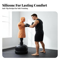 Fillable Base Silicone Man Sandbag Long-Lasting Freestanding Punching Training Partner Heavy-Duty Human Torso Striking Target Quick Rebound for Combat Artists, Fitness Enthusiasts, Beginners, Home Gym, Dojo, Garage, Office