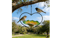 Weather Resistant Heart Shaped Bird Feeder Hanging Flower Bird Feeder Garden Decor for Gardeners, Backyard, Patio, Outdoor
