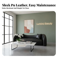Upholstered 2-Person Settee Italian & Design Scalloped rear Sofa Retro Design Reception Couch for Business Owners, partners, Waiting Room, Office, Bedroom