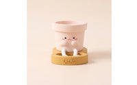 Planter Cute Planter with Stand Cartoon Bottom-Watering Plant Pot for Desk, Office, Windowsill