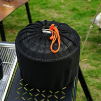 double Compartment Steaming Pot Foldable Handles Outdoor Steamer Set Mesh Storage Bag Steam Cooker