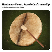 Shamanic Drum Spiritual Tool Round Shamanic Drum Artisanal Percussion Instrument for Musicians, Hobbyists, Meditation