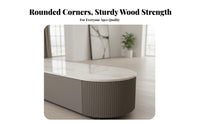 Fluted TV Stand and Table Set Light Luxury Appearance Modern Multimedia Multimedia Stand and Nesting Coffee Tables Large Capacity Storage Living Room