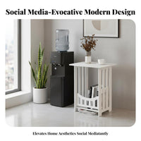 Space-Saving double-decker Square sidetable Table Multi-Functional 2-Tier sidetable Table Multifunctional Water Dispenser Stand Modern Design for Apartment Dwellers, residents, Students, Small areas, Living Room, Bedroom, Office
