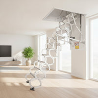 Electric Attic Stairs Remote Control Retractable Attic Ladder Space-Saving Electric Loft Ladder for Home Renovation