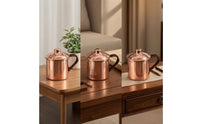 Metal Cup with Lid Handmade Metal Copper Mug Handcrafted Copper Mug for Gift Presentations