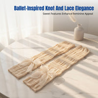 Summer Ice Silk Arm Sleeves, Bowknot Ballet Style, Breathable Sun Protection, Women's Accessory