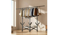 Freestanding Rolling Drying Rack Telescoping Folding Drying Rack Expandable Rolling Clothes Hanger Compact for Balcony